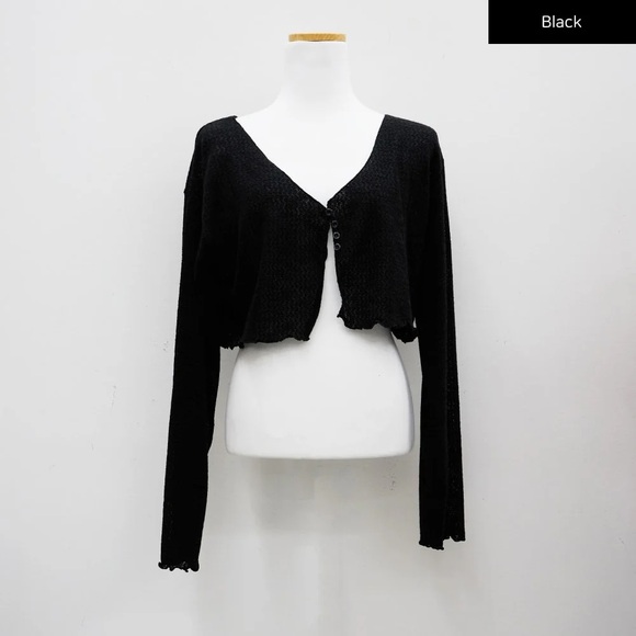 Sweaters - Black Cropped Cardigan